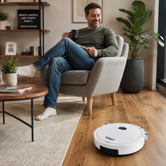 ASPIRADORA ROBOT INTELIGENTE -  Olvídate de barrer todos los días  con SmartClean 360°
